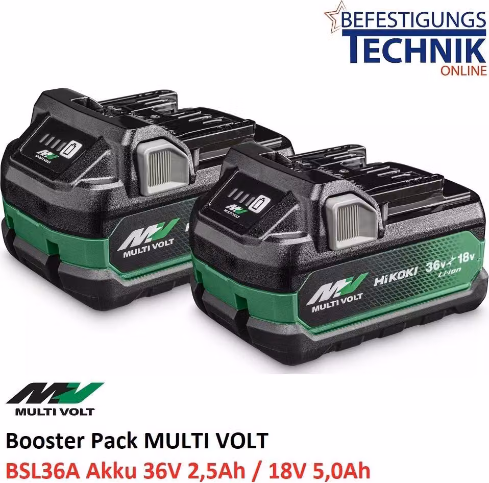 Hikoki Batteria Multivolt 36V 2,5Ah/18V 5,0Ah Bsl36A18X 2St.