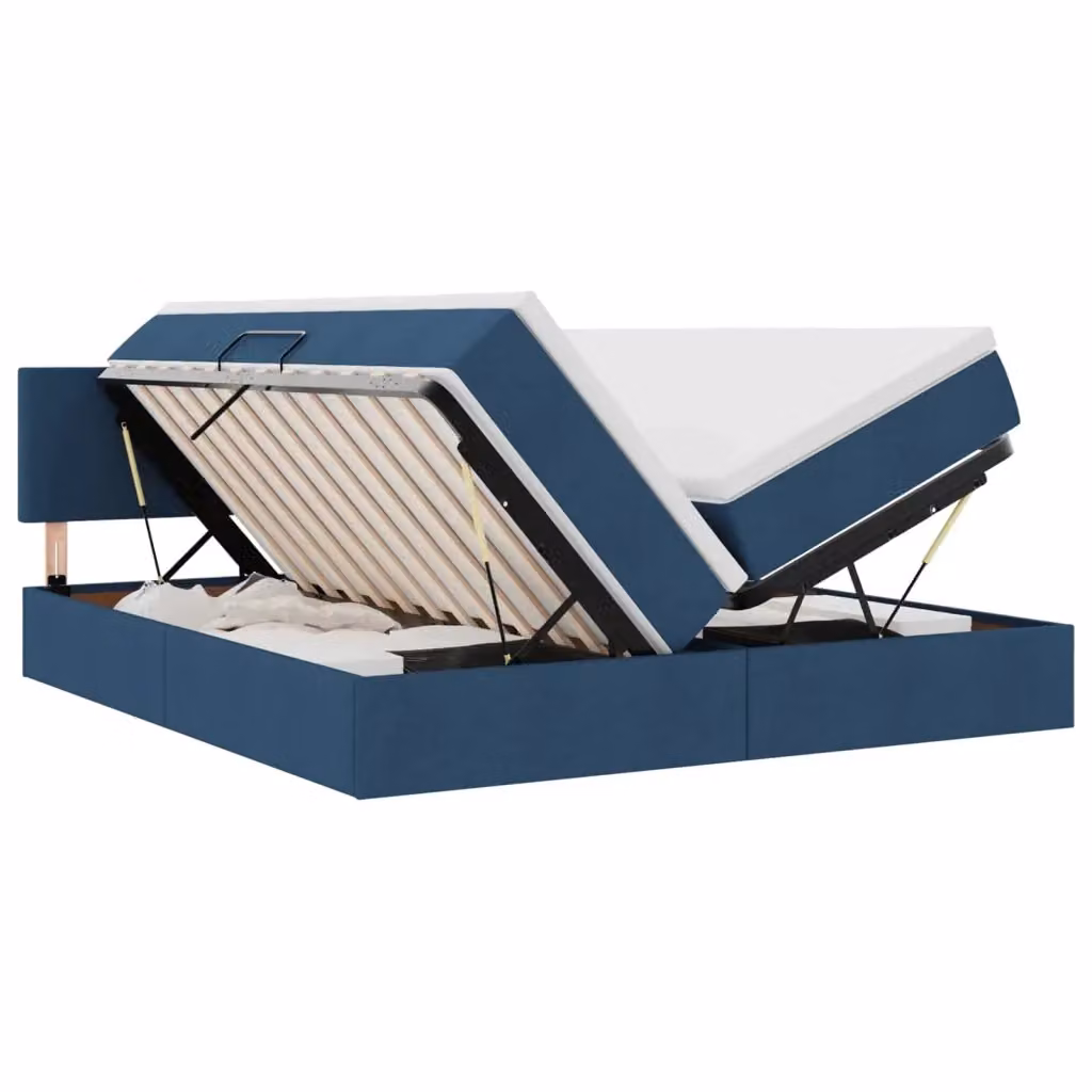 Letto con contenitore vidaXL in pelle sintetica blu L 180 x P 200 cm – 2