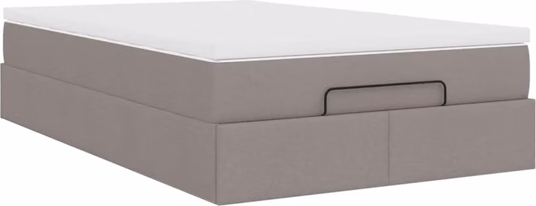 Struttura Letto Pouf con Materasso Tortora 120x200cm in Tessuto