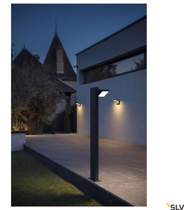 Abridor 100 cm lampada da terra LED orientabile alluminio antracite IP55 colore luce commutabile