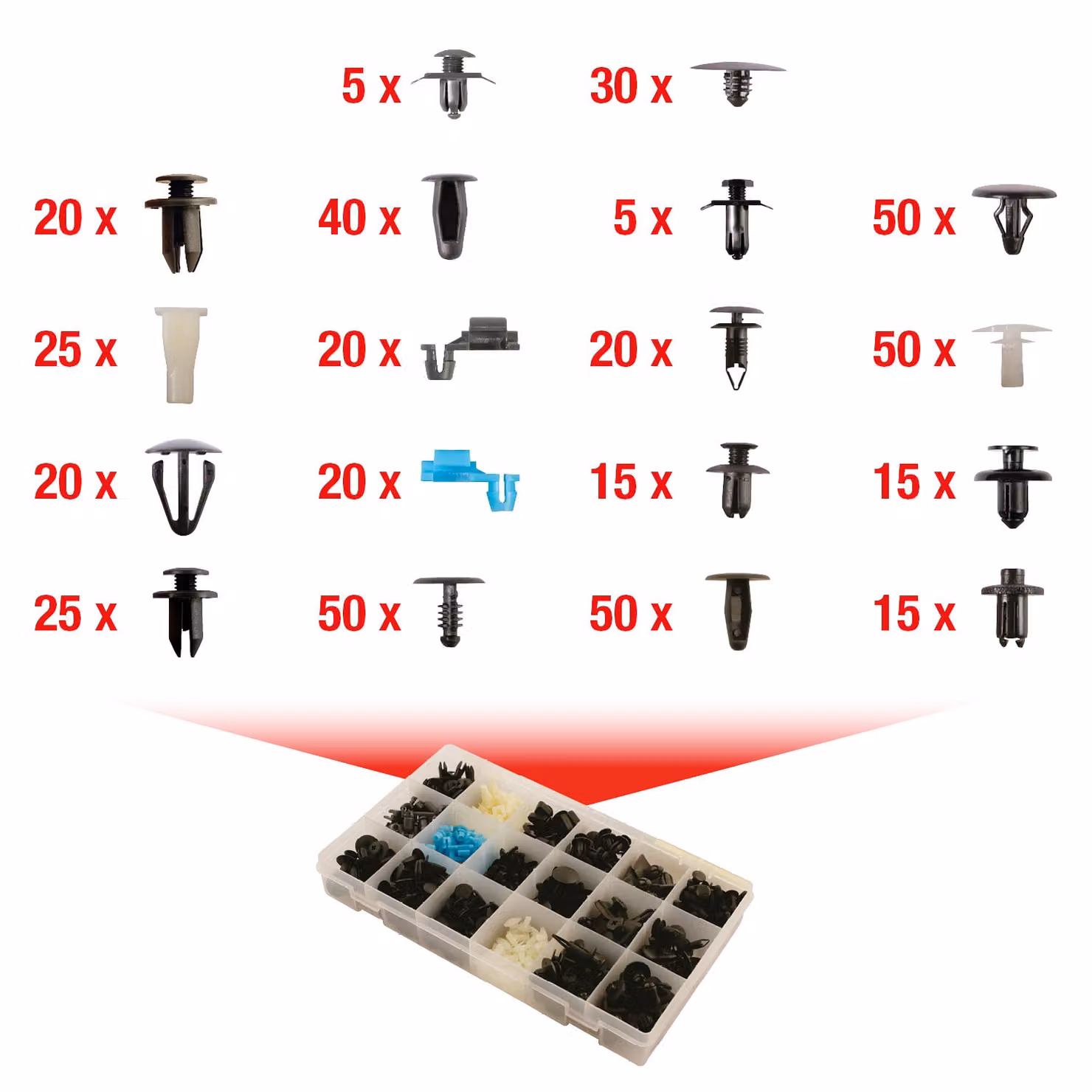 KS TOOLS Set di clip di fissaggio per Mazda 475 pezzi - 420.0400