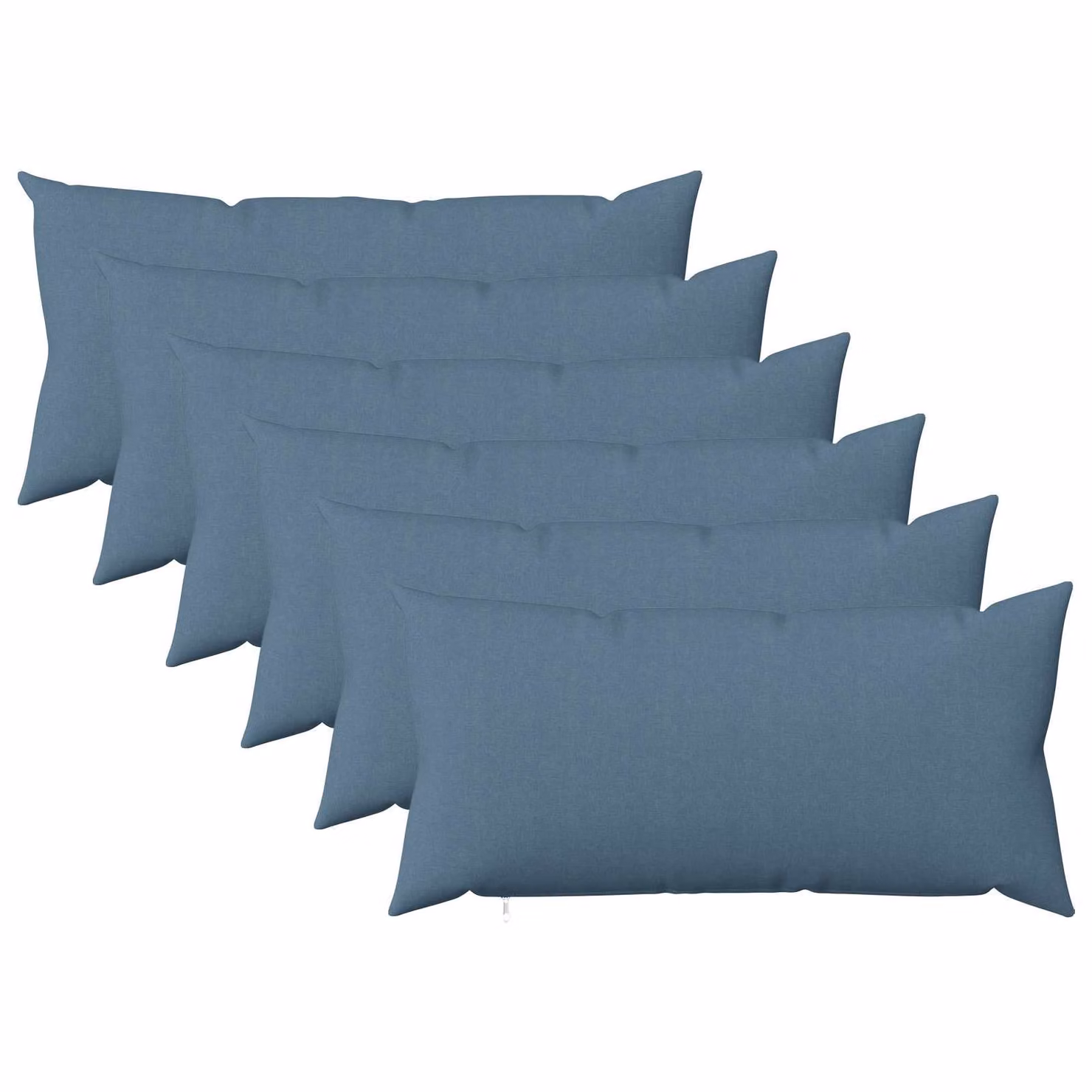 Set di 6 cuscini vidaXL HEERLEN blu jeans in tessuto con fodera lavabile e rimovibile L 80 x P 40 x H 40 cm