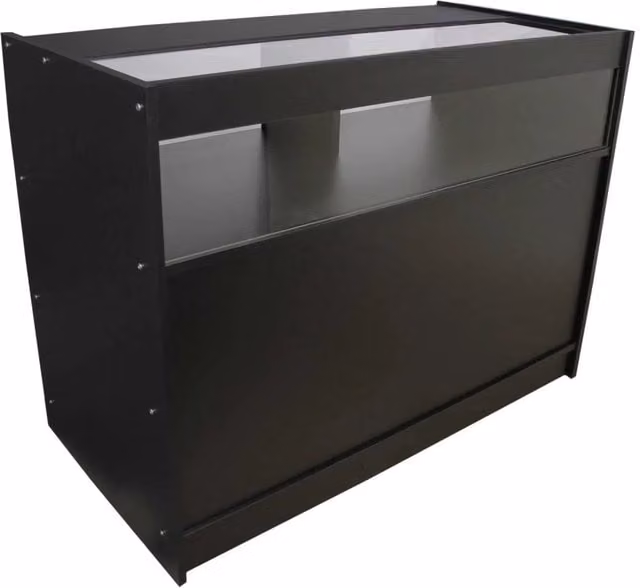 Bancone B1200 Nero da Negozio e Reception Elegante Solido Robusto con Ripiani