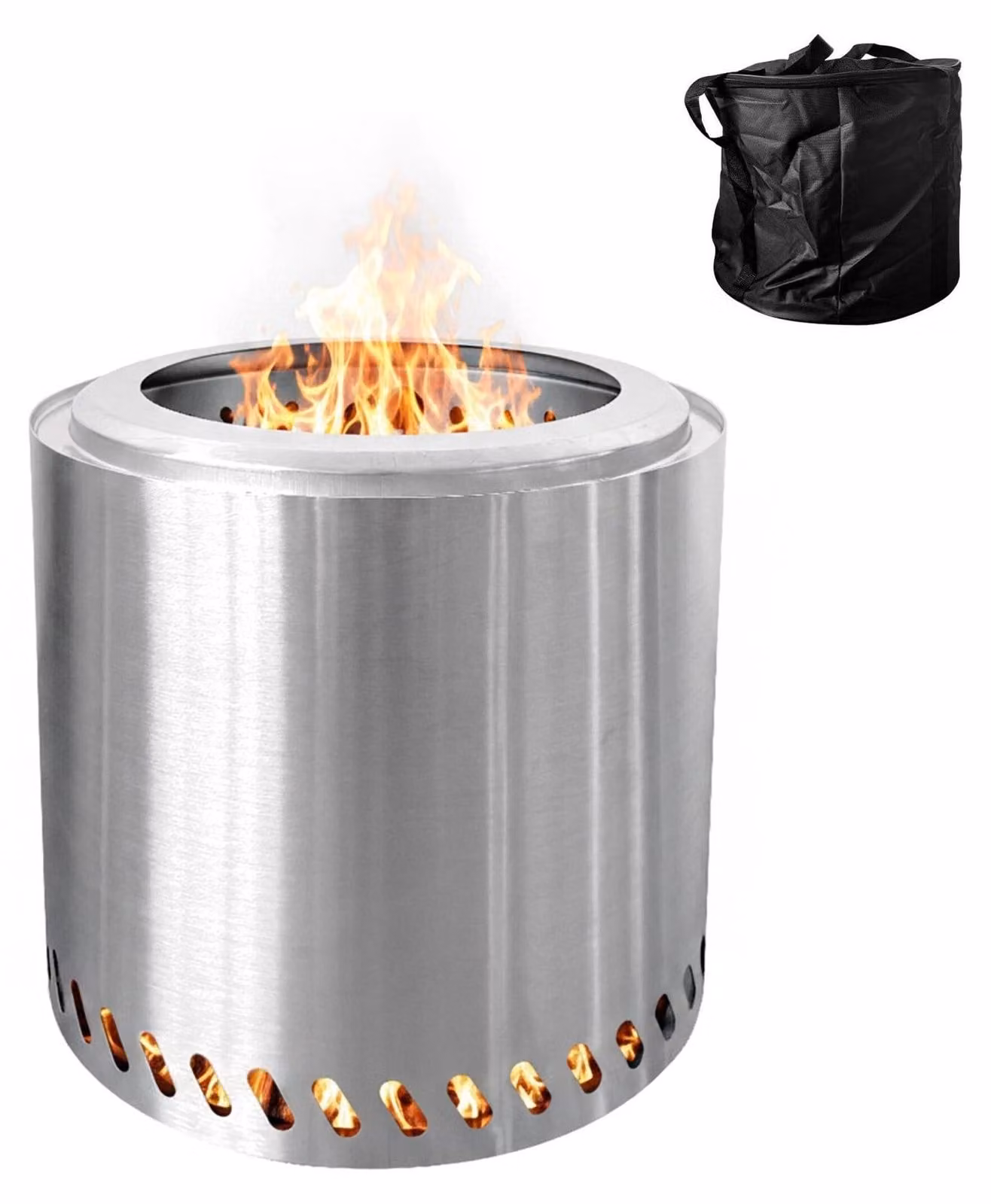 Braciere in acciaio inox antifumo, 38 cm