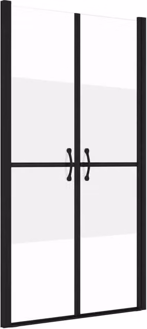 Porta doccia a nicchia con vetro ESG semi-satinato e profilo nero, larghezza regolabile da 93 a 96 cm, Altezza: 190 cm – 1