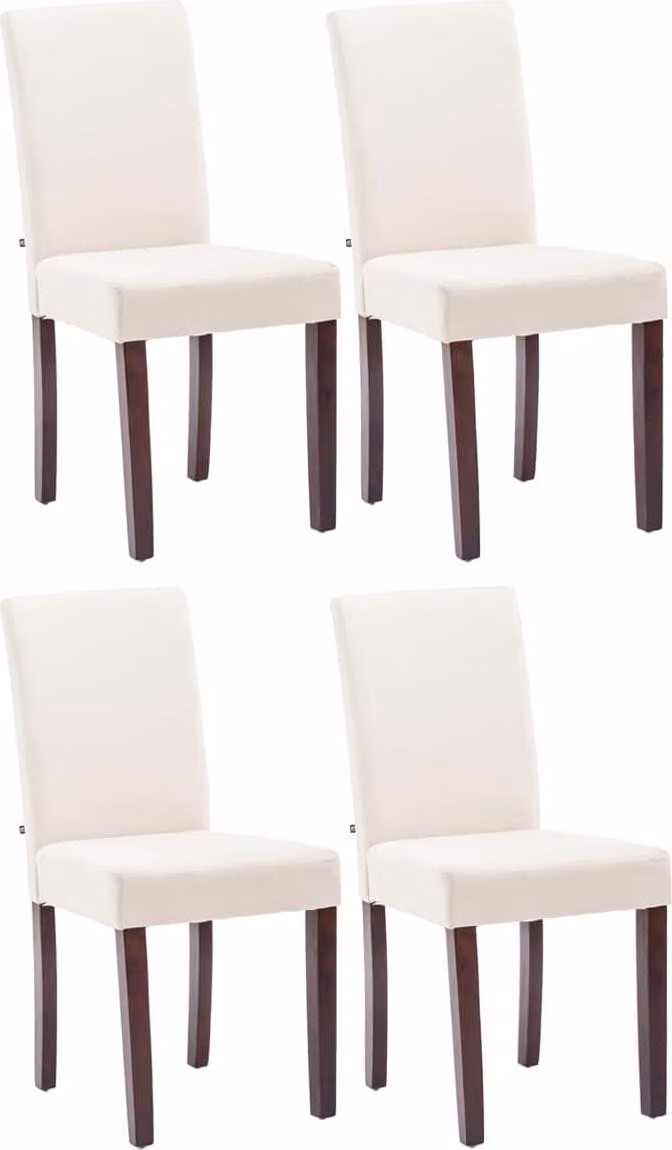 set di 4 sedie da pranzo - sedie comode - tessuto di facile manutenzione | Colore: Crema | A favore del colore: Cappuccino
