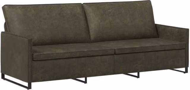 Divano a 3 posti vidaXL in tessuto verde con struttura in metallo e poggiatesta regolabile L: 220 cm, P: 81 cm, H: 82 cm – 1