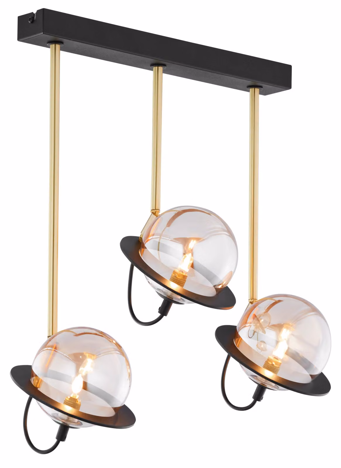 Lampada a sospensione PLANET nero-oro 3xG9x8W in metallo, dimensioni: 50x50x20 cm, IP20 Jupiter