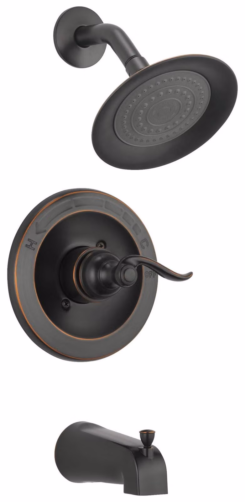 Set di rubinetti per lavabo e doccia, in bronzo con finitura effetto olio, 1 pezzo
