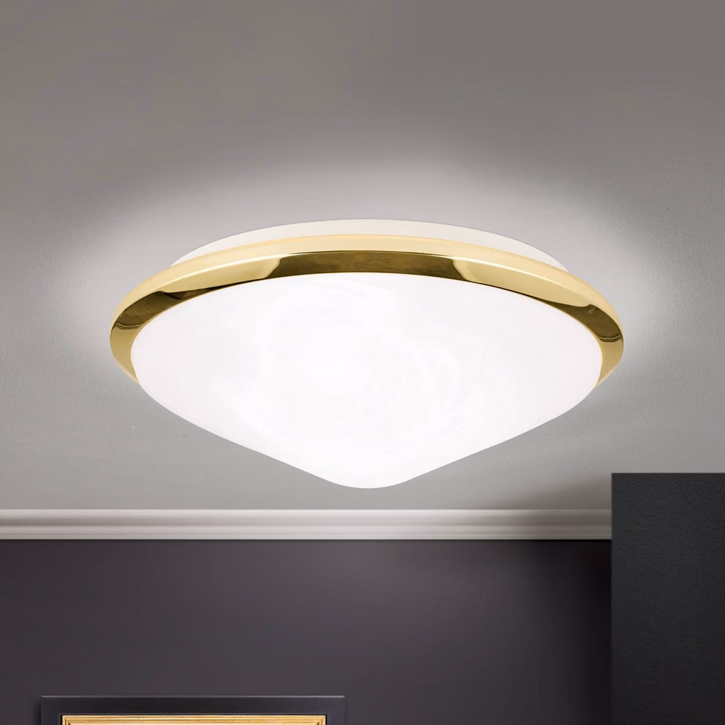 ORION Plafoniera soffitto CORELLA, dimmerabile, Ottone / Oro, Soggiorno / Sala da pranzo, Metallo, Plafoniera