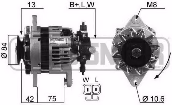 ERA 210064A Alternatore 70 A 14 V per OPEL Corsa B berlina (S93), Astra F CC (T92), VECTRA B (36), Astra F Caravan (T92) e VECTRA B CC