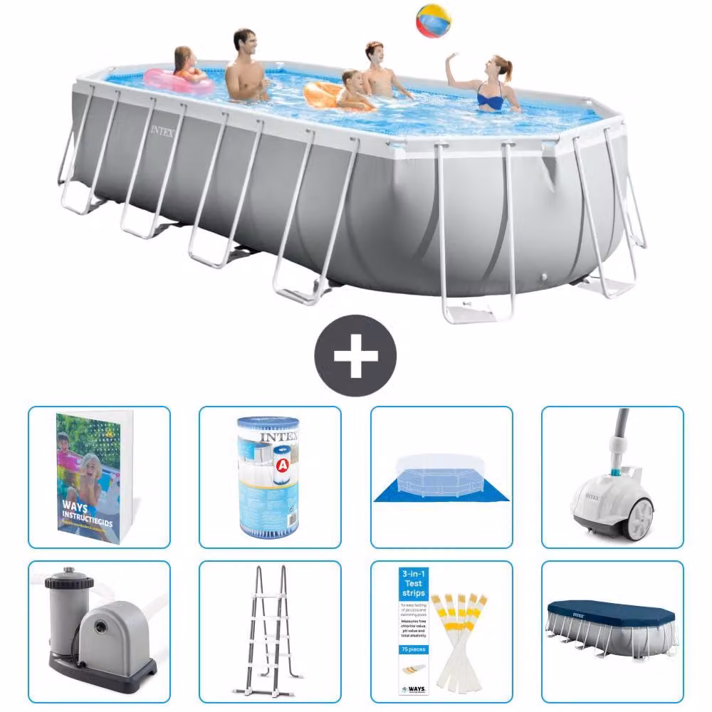 Piscina fuori terra ovale "Prism Frame" - 610x305x122 cm - 7 pezzi - Modello S549