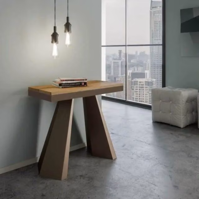 Consolle allungabile Itamoby Diamante Evolution in legno quercia natura con telaio e gambe orso, L/P/H: 90 x 40/300 x 77 cm