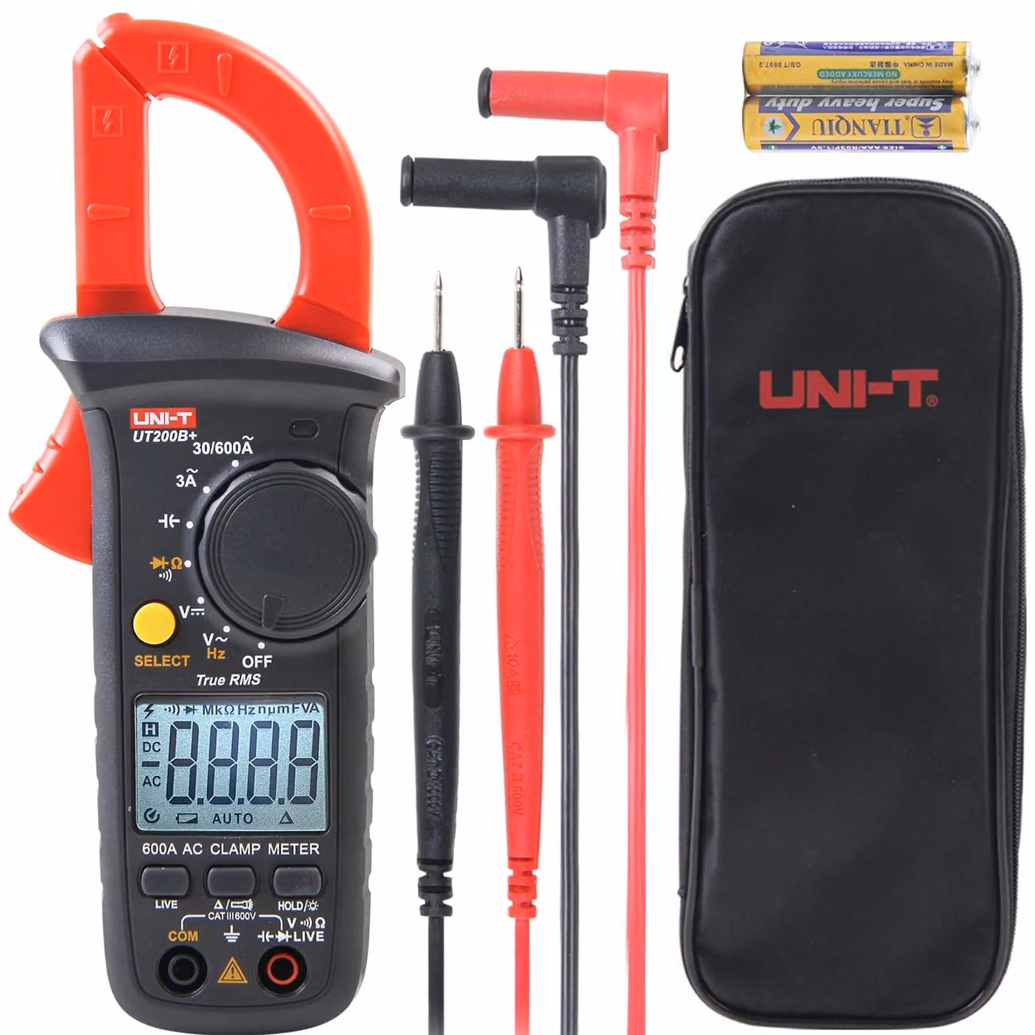 Pinza amperometrica multimetro - Corrente AC/DC 600 A - True RMS - Tensione 600 V