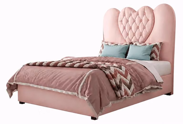 Letto a forma di cuore per neonati, letto per adolescenti, grande, in pelle, mobili per bambini