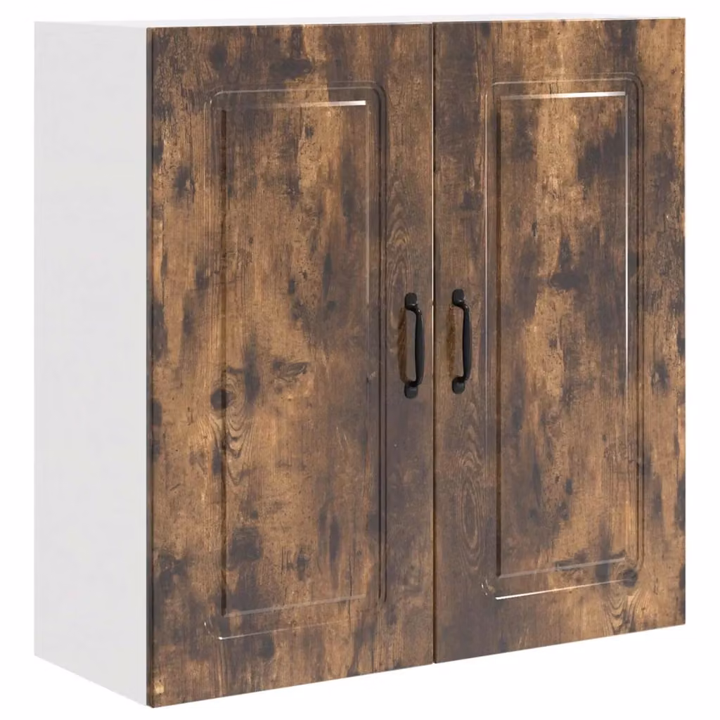 Armadio da cucina a parete vidaXL in legno rovere fumè marrone con ante a battente e ripiani interni L/P/H: 80 x 31 x 80 cm – 2