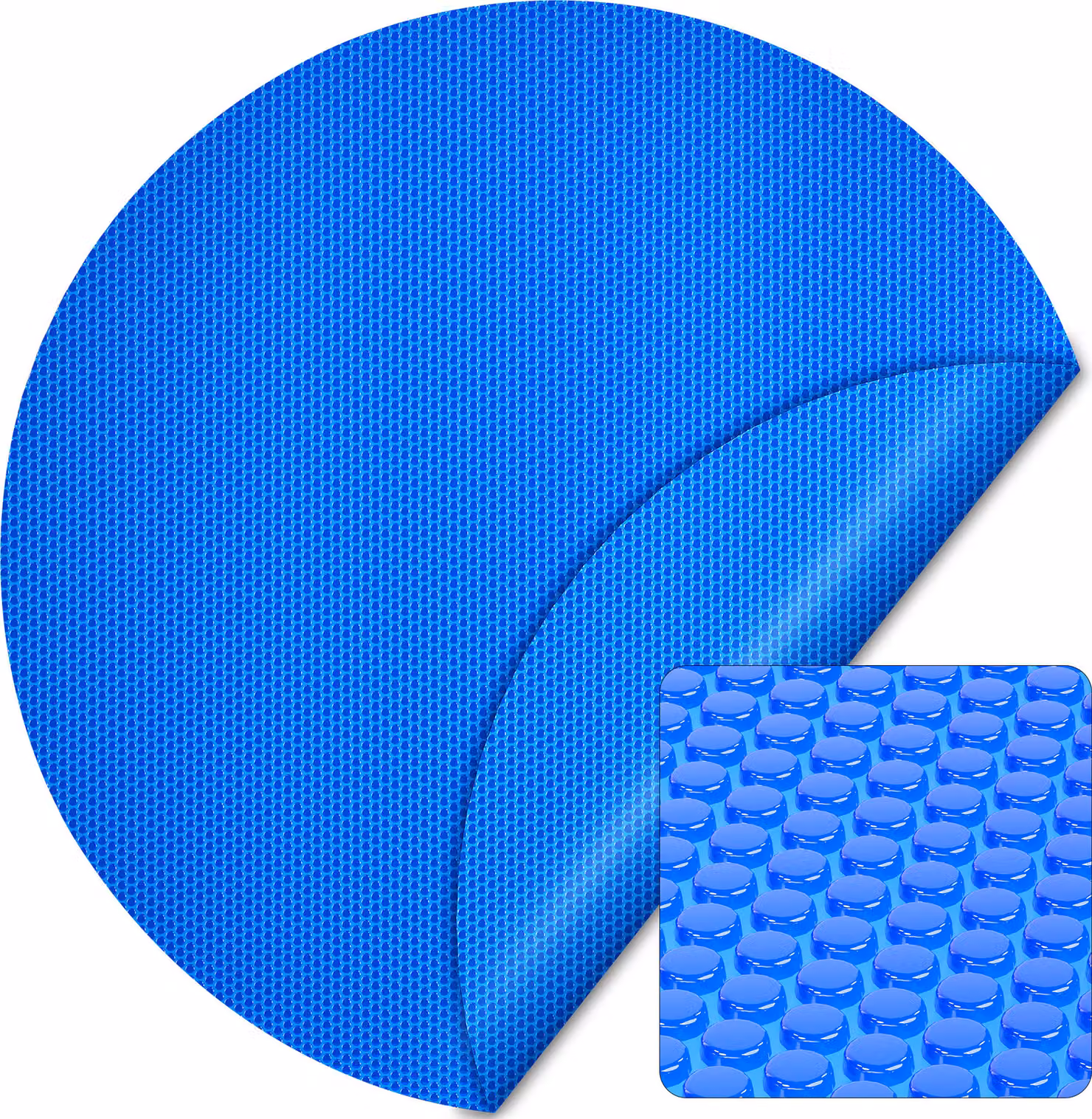 Wiltec liner solare per piscina Ø 5 m, blu, riscaldamento della piscina in film PE di 120 µ di spessore, copertura per piscina telo solare per piscina rotondo