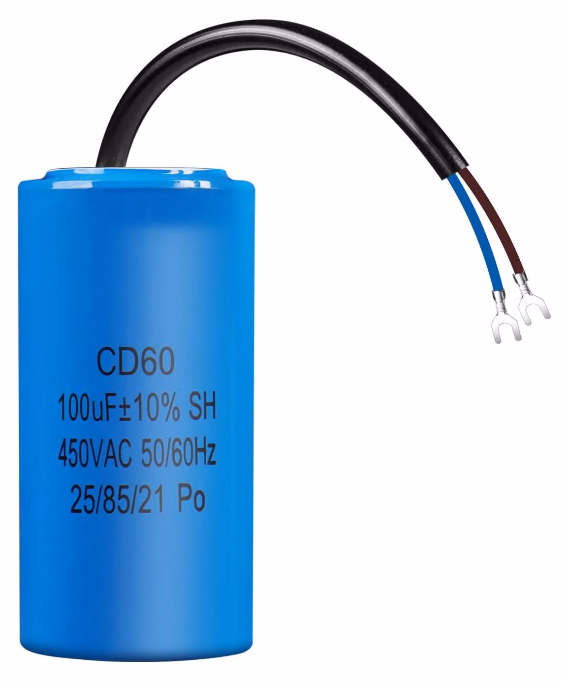 Condensatore da 100 µF, 450 V, per motori, frigoriferi e pompe, con cavo
