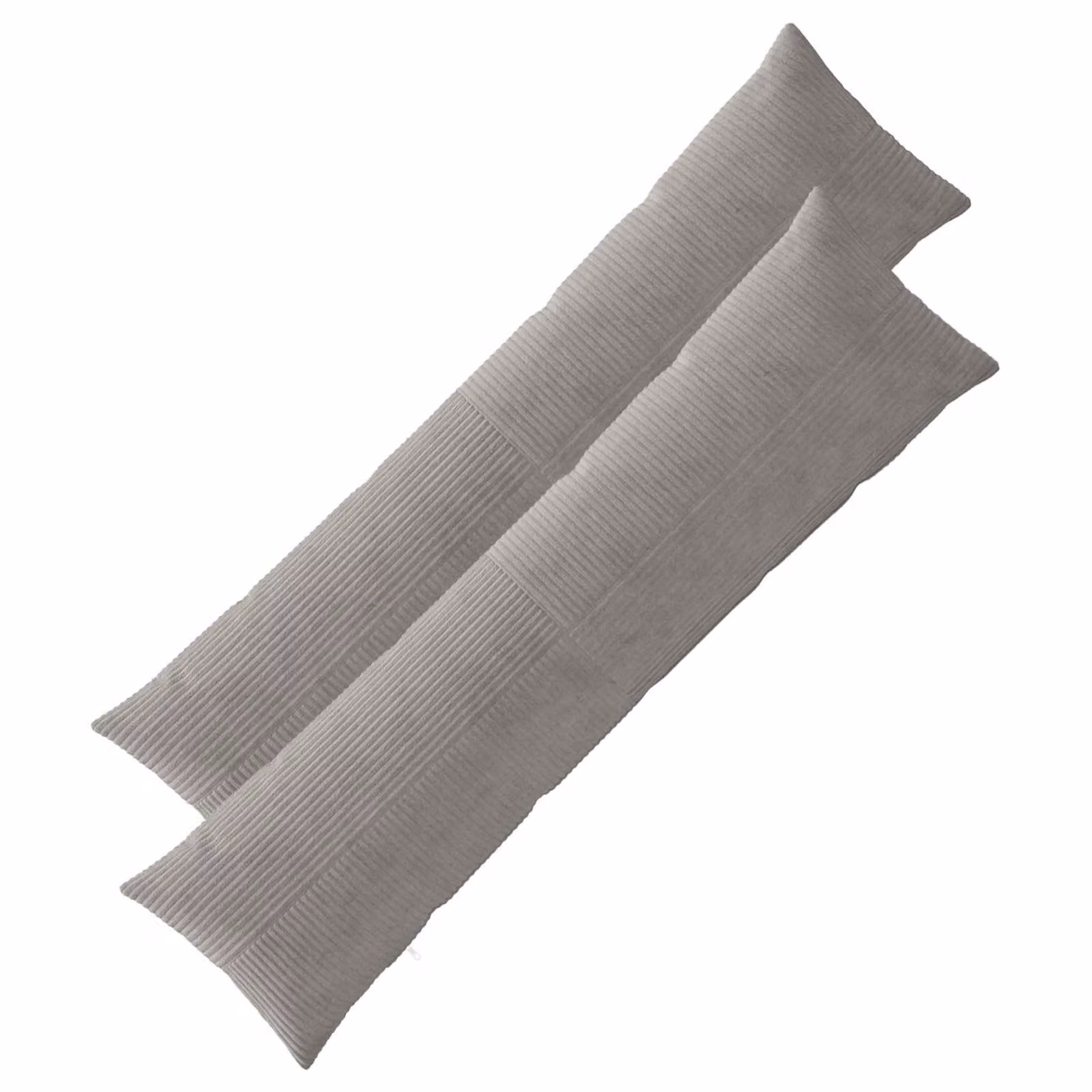 Set di 2 federe vidaXL ALMELO in velluto a coste grigio chiaro, L 145 cm x P 40 cm