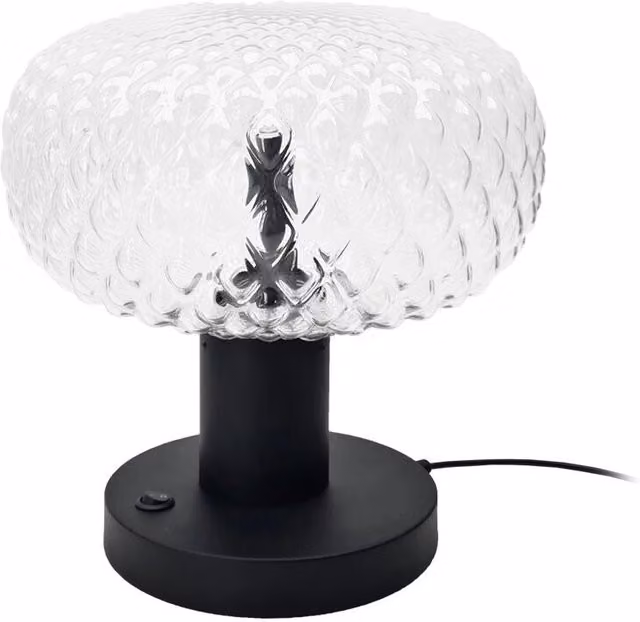 Lampada da tavolo nera vetro trasparente Tanpo G9 Shilo