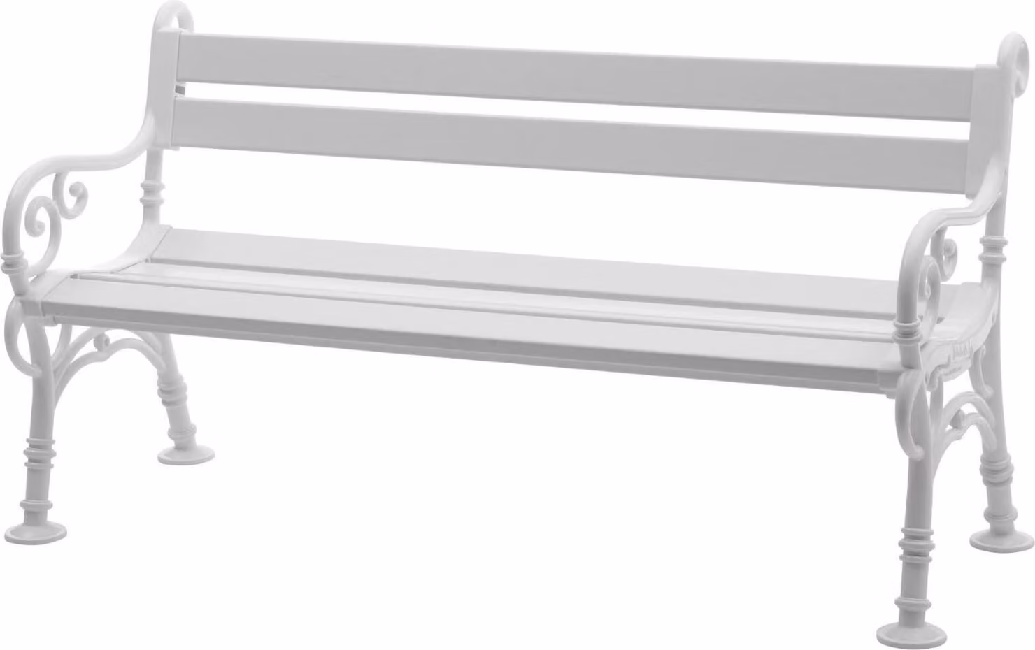 Panchina da giardino Curacao | 3 posti | Bianco | HxLxP 85x160x60cm | Plastica resistente agli agenti atmosferici e ai raggi UV | Panchina da parco Panchina da esterno Balcone da giardino Terrazza
