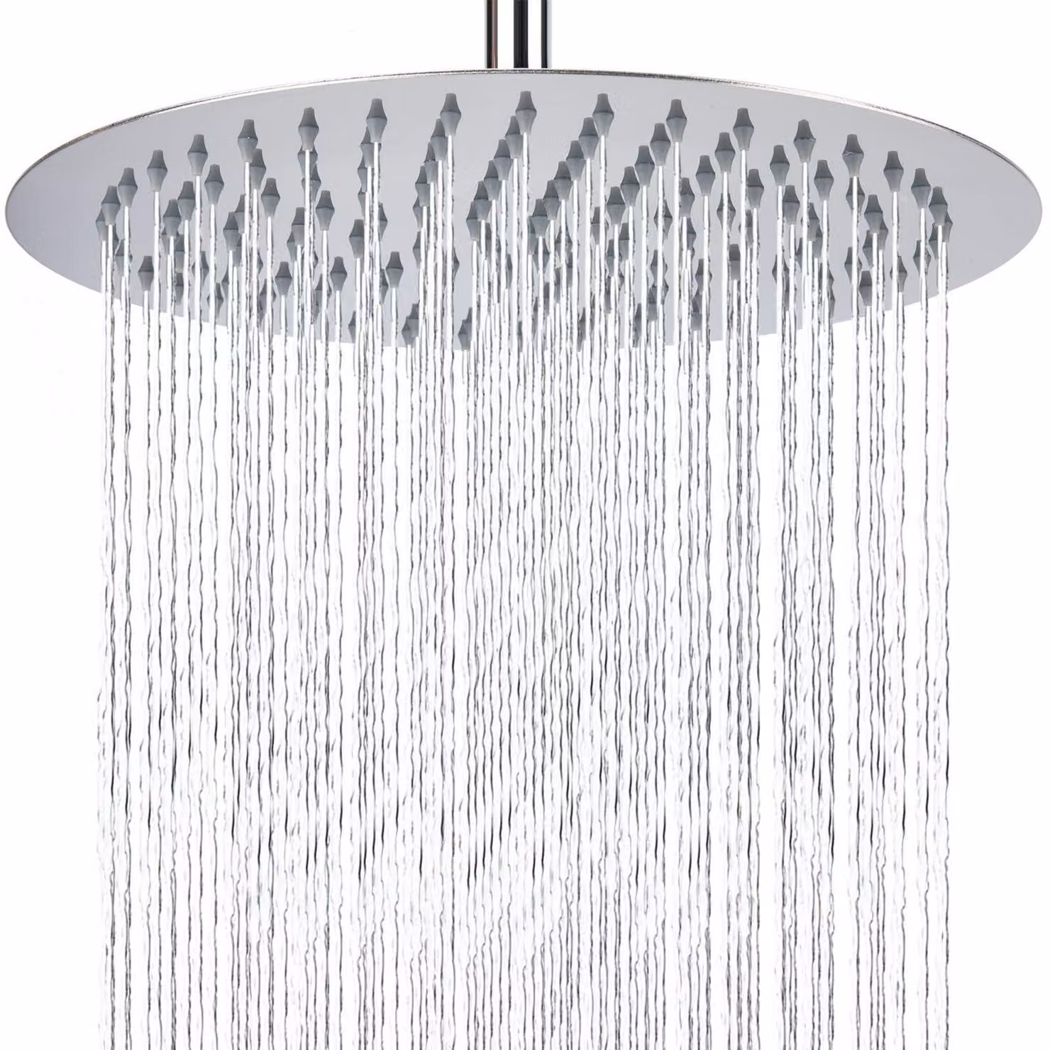 Doccia a pioggia da 40 cm, acciaio inossidabile 304, finitura cromata, forma rotonda, montaggio a parete o a soffitto