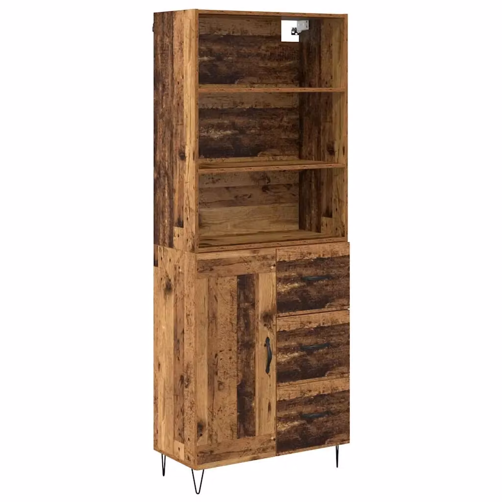 Set di 2 credenze in stile industriale vidaXL in legno e metallo marrone L: 69,5 cm, P: 34 cm, H: 180 cm – 2