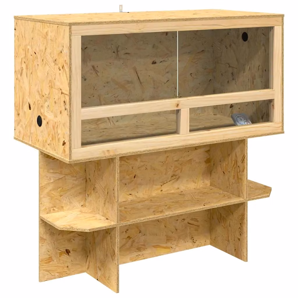 Terrario vidaXL in legno e vetro marrone stile rustico L: 100 cm, P: 50 cm, H: 100 cm – 2
