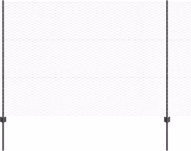 Recinzione da giardino DESIGN IN in acciaio con finitura a polvere grigia, modello round, altezza: 150 cm