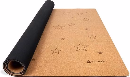 Tappeto da gioco antiscivolo per bambini e neonati in gomma e sughero con panno in cotone e borsa portatile, motivo Stars, marrone, L: 160 cm, P: 110 cm