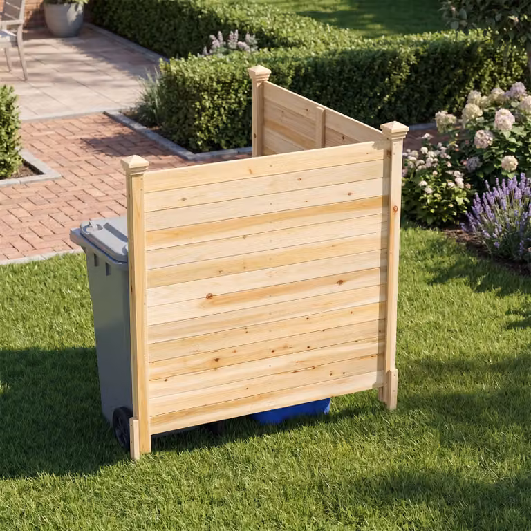 Recinto da giardino in legno massello Costway colore naturale con 2 pannelli ventilati per esterno