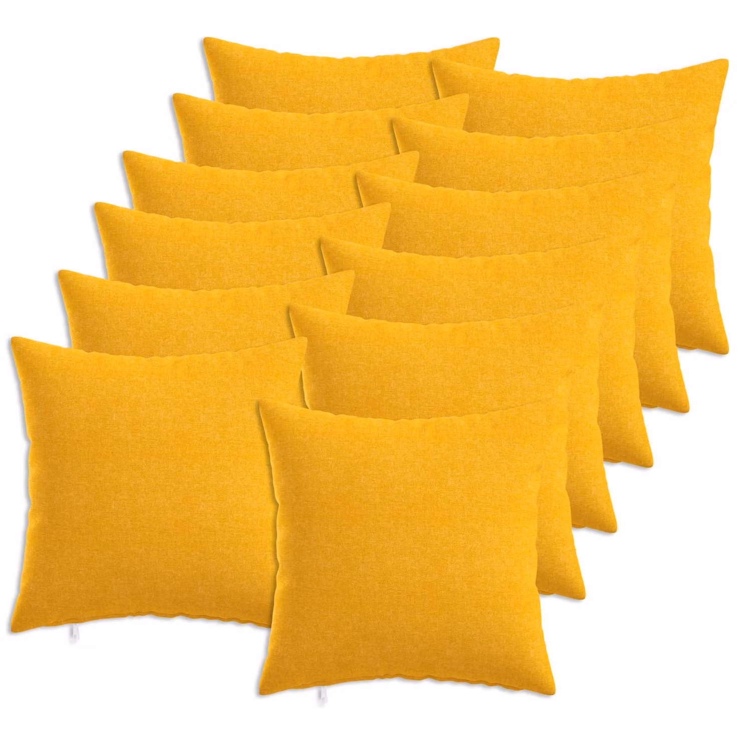 Set di 12 federe quadrate vidaXL HEERLEN Giallo, L/P: 40 x 40 cm, in tessuto di poliestere