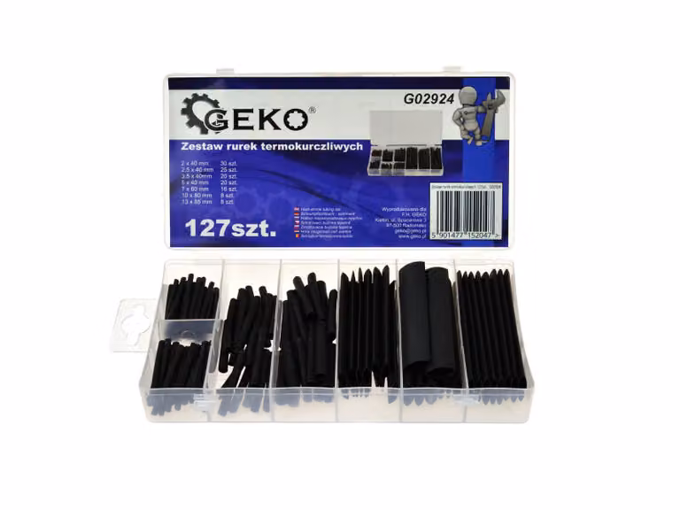 Set-kit 127 guaine termorestringenti per cavi, 7 misure Geko