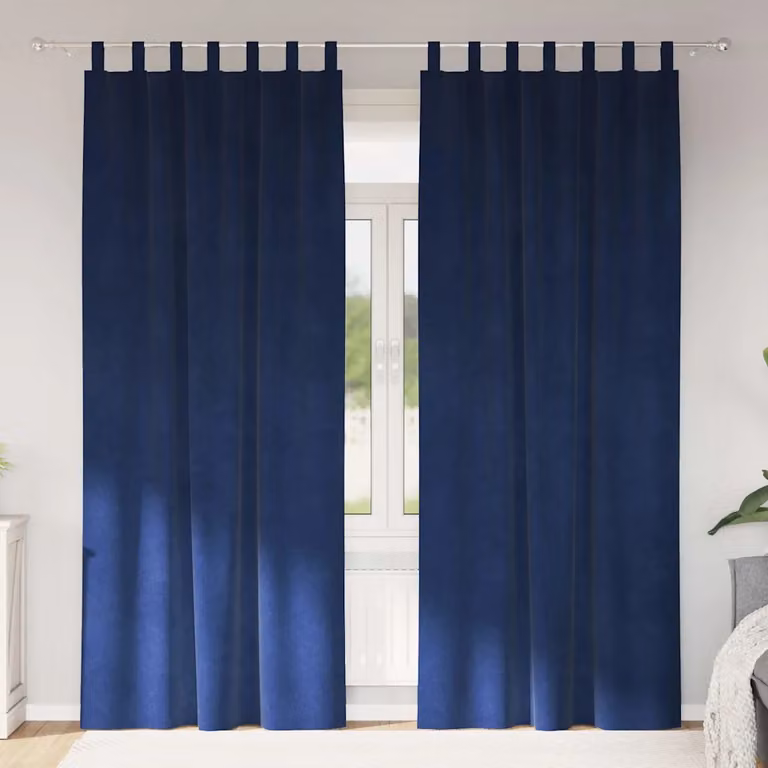 Set di 2 tende oscuranti vidaXL in velluto blu, L: 140 cm, H: 225 cm