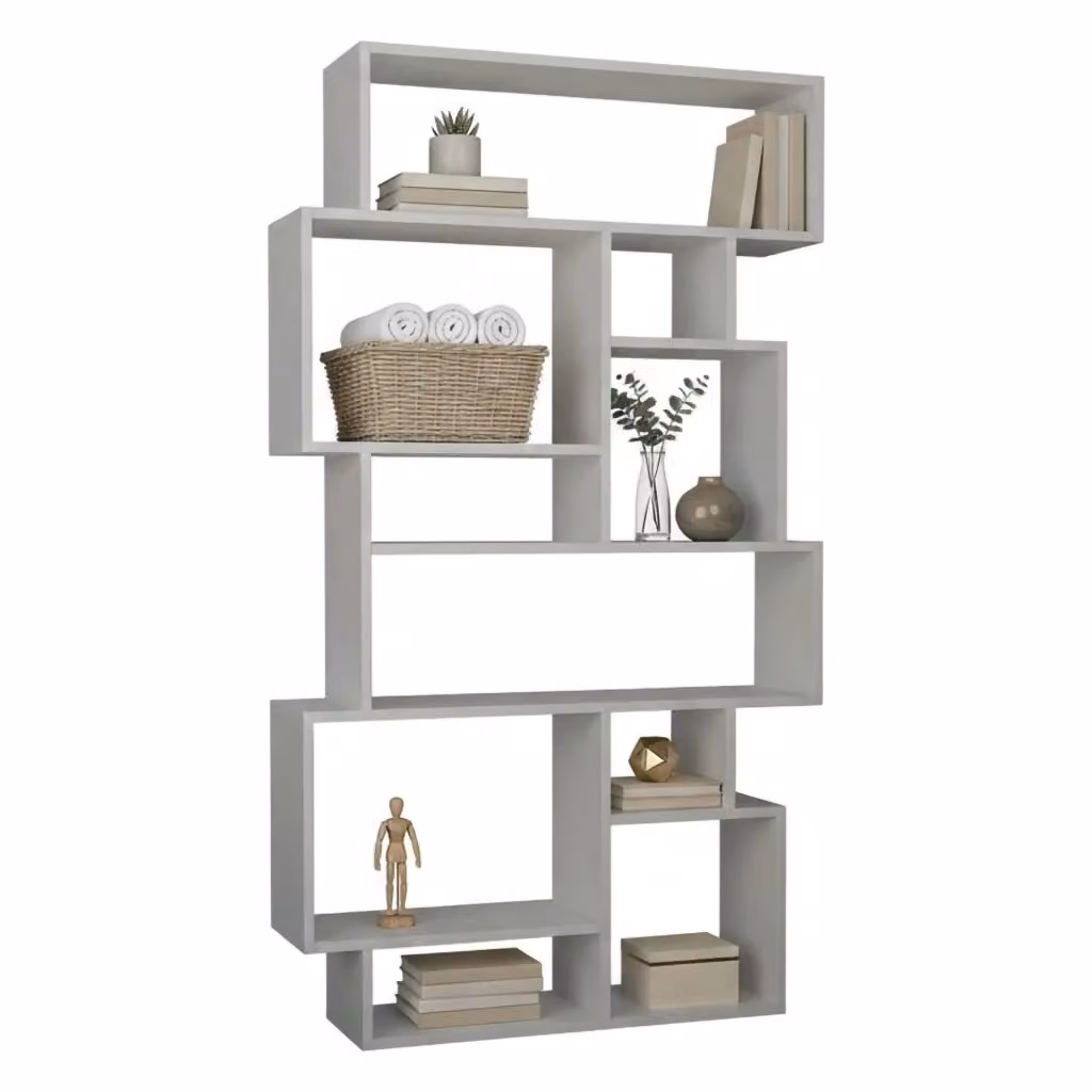 Libreria Dominique DMORA con 8 Ripiani, Moderna e da Parete, Bianca, L: 96 cm, P: 26 cm, H: 169 cm – 2