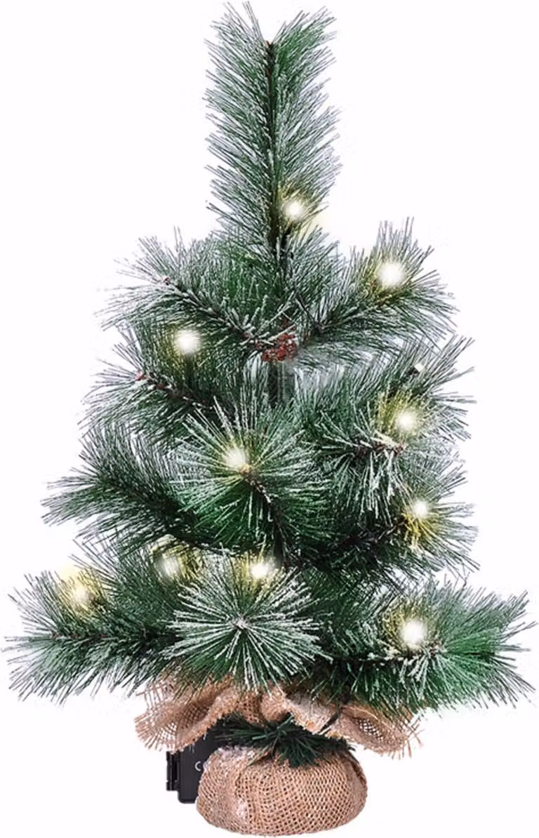 Albero di Natale Solight 45cm, 15LED, 3x AA, timer IP44