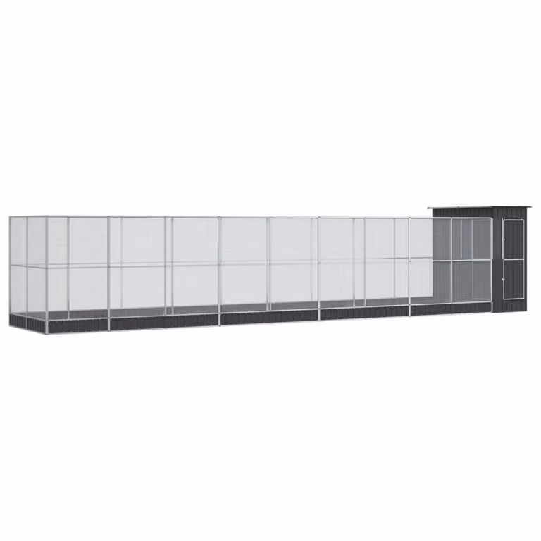 Voliera con Estensione Argento 1037x203x216 cm in Acciaio