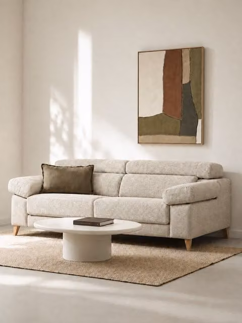 Divano 3 posti Air Kenay Home reclinabile ed estraibile colore perla L: 236 cm