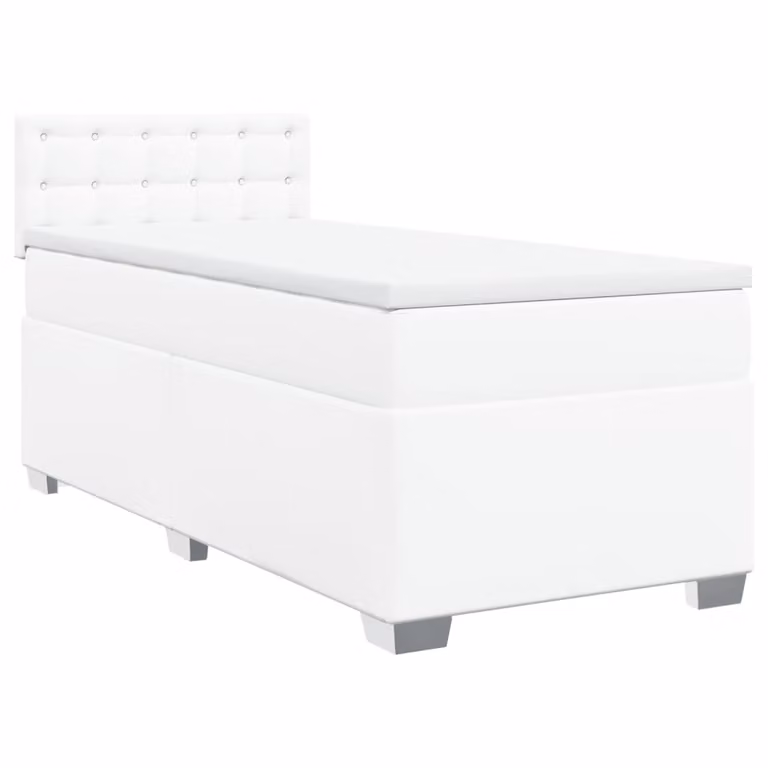 Giroletto a Molle con Materasso Bianco 90x200 cm in Pelle finta