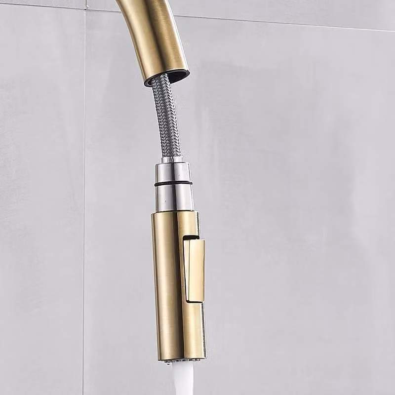 Rubinetto da cucina - Doccetta estraibile - Orientabile a 360° - Montaggio monoforo - Miscelatore monocomando - Valvola in Vetroceramica - Ottone - Nichel spazzolato