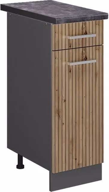 Mobiletto base per cucina Vicco R-Line Rovere e Antracite L: 30 cm