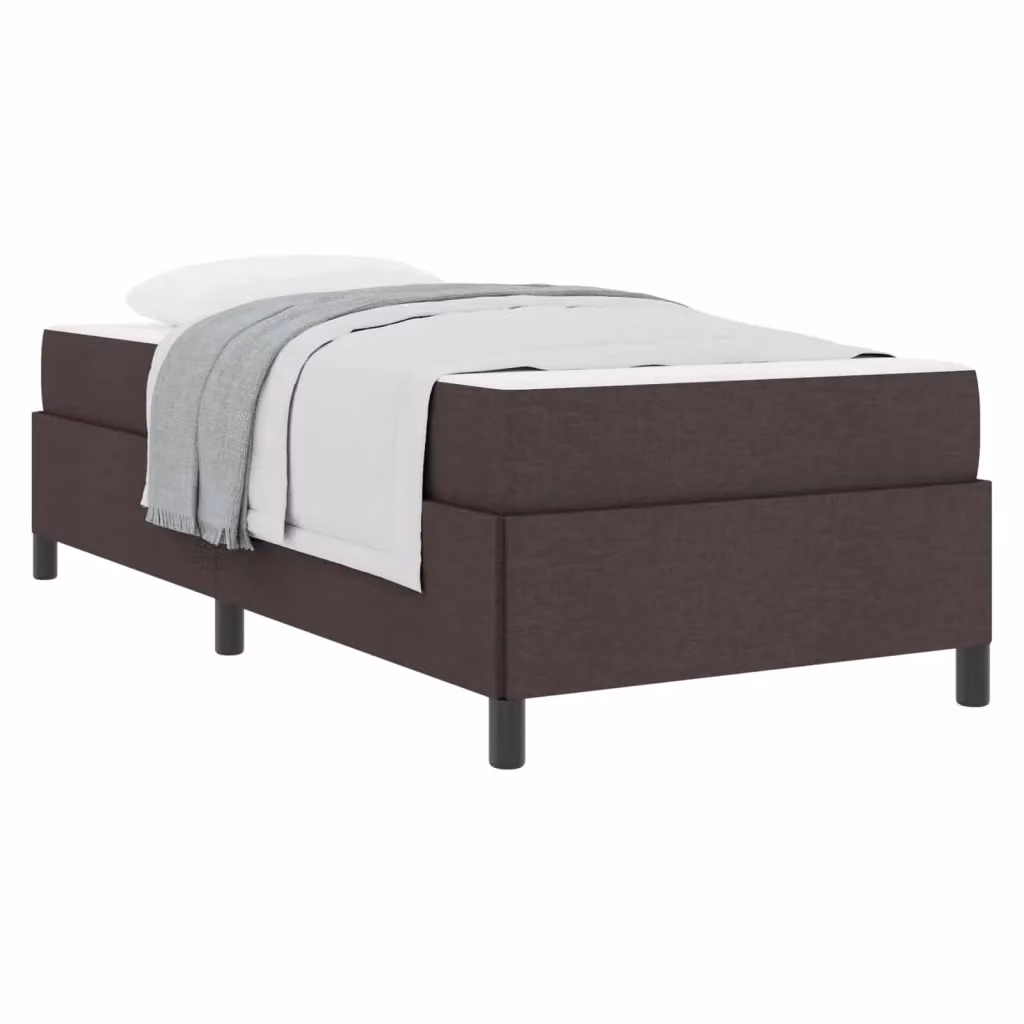 Letto a molle moderno vidaXL in tessuto marrone con struttura in legno, L/P/H: 190 x 90 x 20 cm