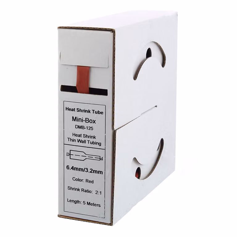 tubo termorestringente da 5 m 6,4 mm>3,2 mm rosso