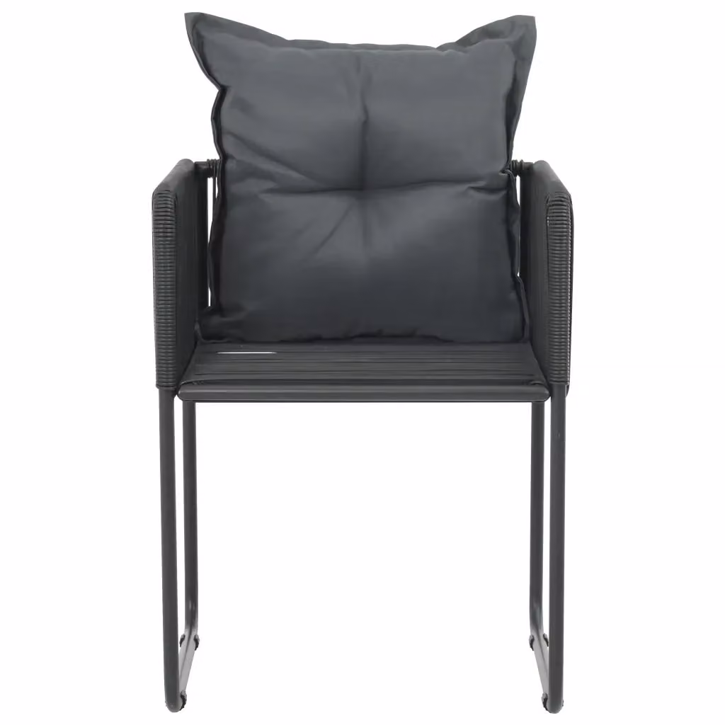 Set di 2 sedie da esterno con cuscini vidaXL in polyrattan nero con braccioli – 2
