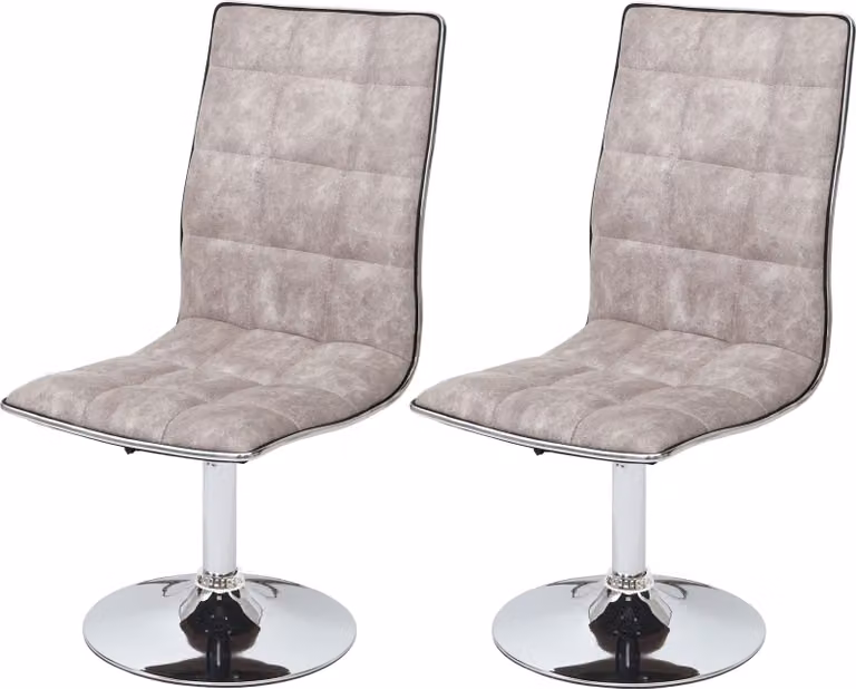 Set di 2 sedie da sala da pranzo | A x L x P 103 x 43 x 54 cm | Altezza seduta 41 cm | Tessuto/tessuto MVG | Grigio pietra vintage | Sedia Sedia da cucina