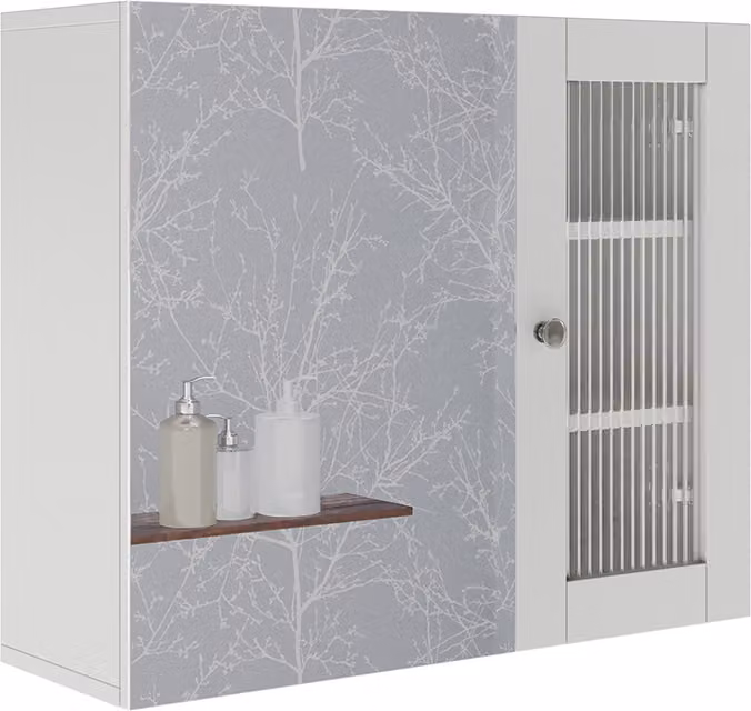 Specchio contenitore bagno Vicco Malte Bianco 60 x 50 cm con specchio, Model 54267