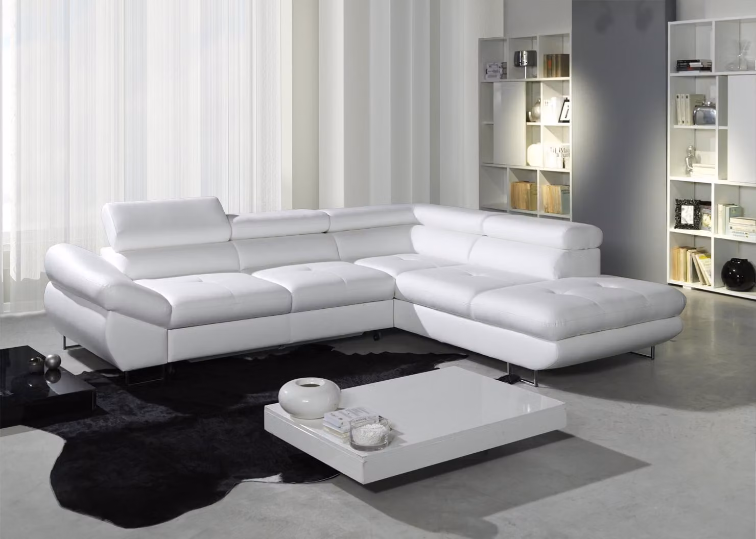 Ecksofa Eck Wahl Leder Polster Bett+Kasten Couch Sofa Ecke Garnitur