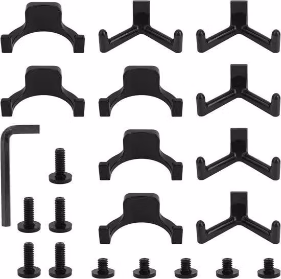 Set porta attrezzi con 21 ganci, nero, a forma di Y/U