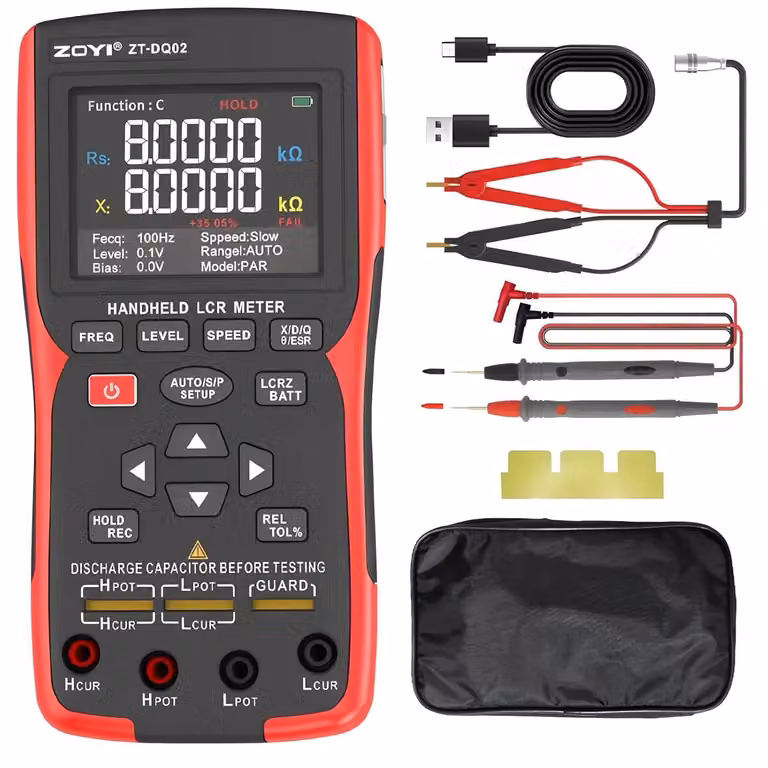 Misuratore di induttanza, capacità e resistenza portatile, 2-in-1, da 100 Hz a 100 kHz
