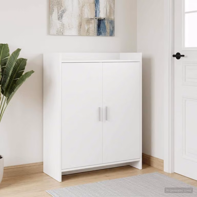 Mobile porta scarpe moderno vidaXL Bianco in legno ingegnerizzato L: 73,5 cm, P: 36 cm, H: 92 cm